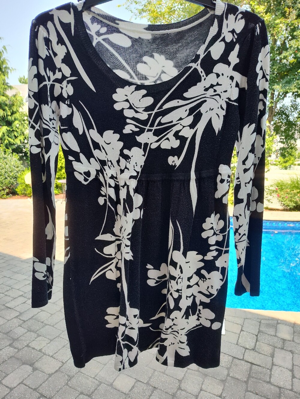 Ready For Fall? Black & White Floral Long-Sleeve Women’s Dress